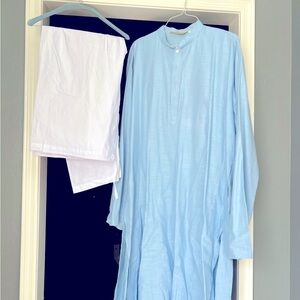 Men’s Kurta - Light Blue. White Pants